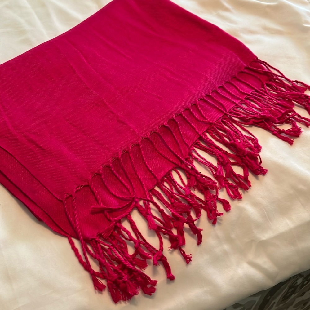 Women's 30% Silk 70% Pashmina Pink Scarf